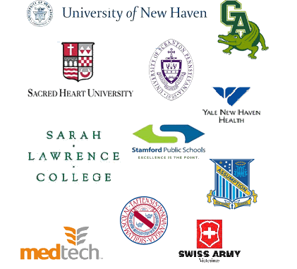 Taft School, Sacred Heart University, University of New Haven, 
                    Sarah Lawrence College, Stamford Public Schools, Med Tech College, Greemwich Academy